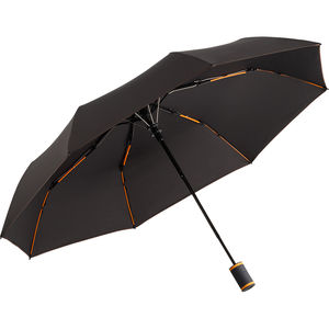 Parapluie publicitaire de-poche PET recyclé|Automatique Noir Orange 2